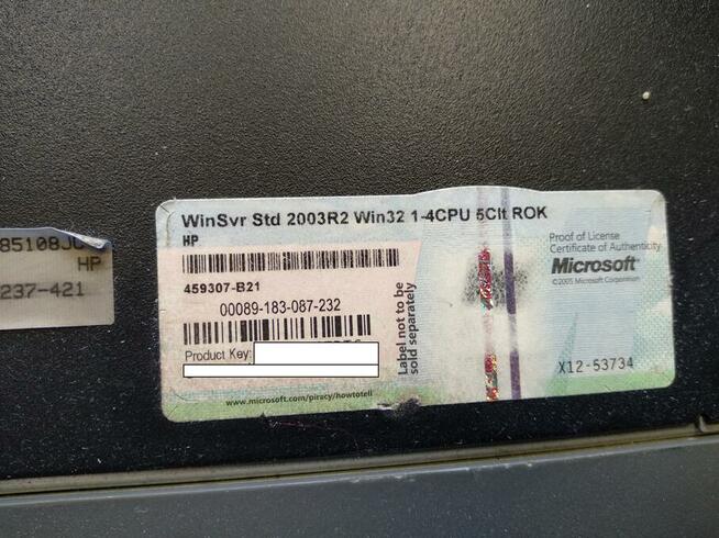 Serwer HP z systemem Windows Serwer 2003R2