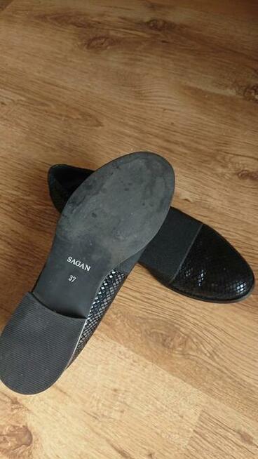 Czółenka, półbuty skórzane Kulig rozmiar 37 czarne