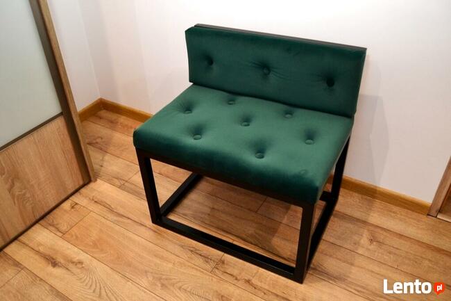 Ławeczka loft siedzisko pufa z oparciem stalowa LSOP001