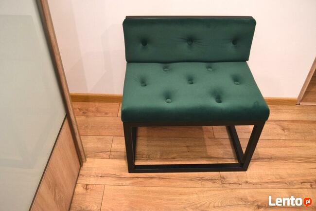 Ławeczka loft siedzisko pufa z oparciem stalowa LSOP001