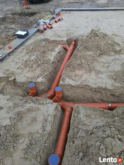 Przyłącza kanaliza, minikoparka, drenaże, wiertnica Krzywiń