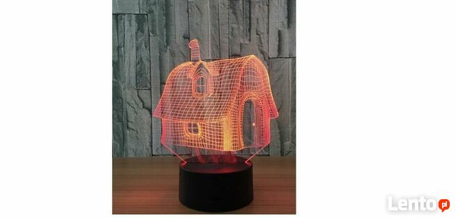 Lampka nocna LED 3 D domek, zamek