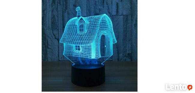 Lampka nocna LED 3 D domek, zamek