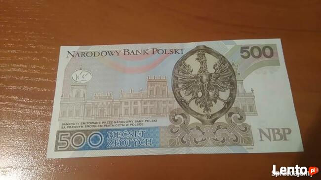 Banknot 500 zł, Seria AA Stan Bankowy kolekcjonerski UNC