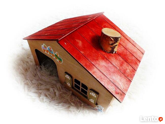 Domek drewniany dla świnki morskiej, szczurek, jeż pigmejsk