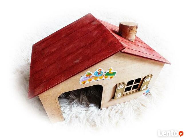 Domek drewniany dla świnki morskiej, szczurek, jeż pigmejsk