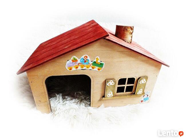 Domek drewniany dla świnki morskiej, szczurek, jeż pigmejsk