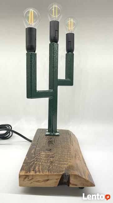 Niepowtarzalna lampka stołowa biurkowa Kaktus HandMade