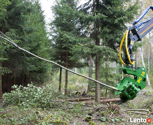 GŁOWICA ŚCINKOWA do drewna mini koparka chwytak BIOMASA