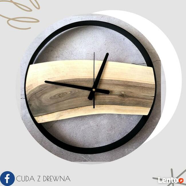 Unikatowy zegar ścienny, w obręczy 40 cm