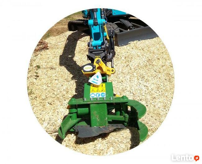GŁOWICA ŚCINKOWA do drewna mini koparka chwytak BIOMASA