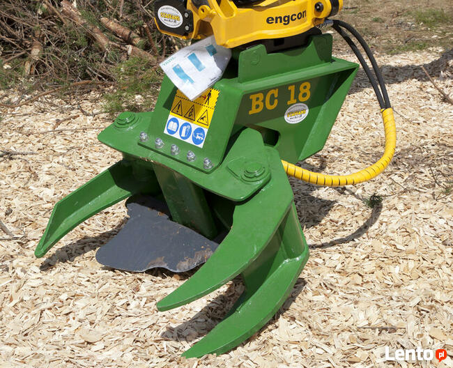 GŁOWICA ŚCINKOWA do drewna mini koparka chwytak BIOMASA