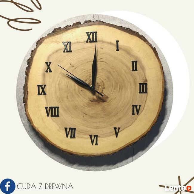 Zegar ścienny z plastra drewna, dąb, brzoza, jesion, wiąz,