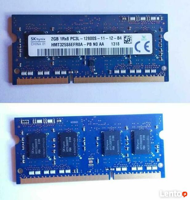 Pamięć do laptopa 2GB 12800S 11-12-B4 1Rx8 DDR3L PC3L