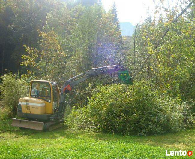 GŁOWICA ŚCINKOWA do drewna mini koparka chwytak BIOMASA