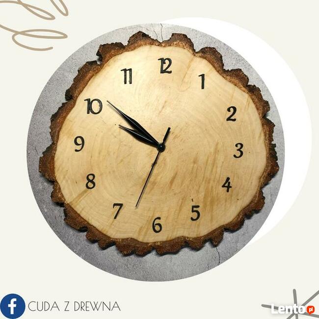 Zegar ścienny z plastra drewna, dąb, brzoza, jesion, wiąz,
