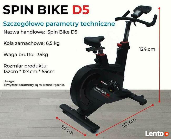 Rower Treningowy Spin Bike D5 solidny, NOWOŚĆ!+ smartwotch.