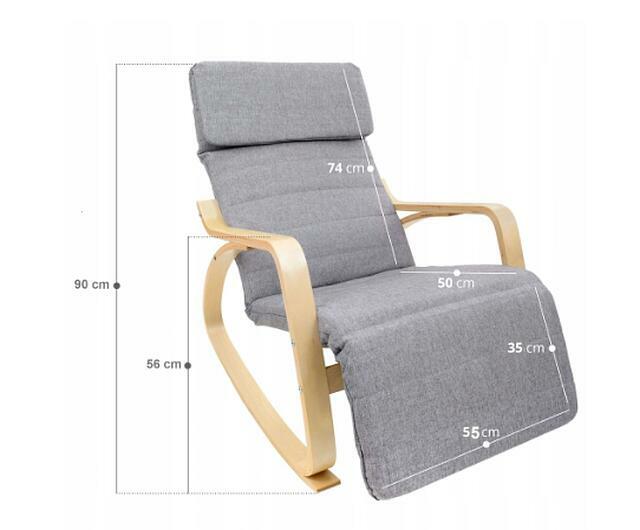 Fotel BUJANY 120 kg. Regulowany Podnóżek Krzesło Bujak