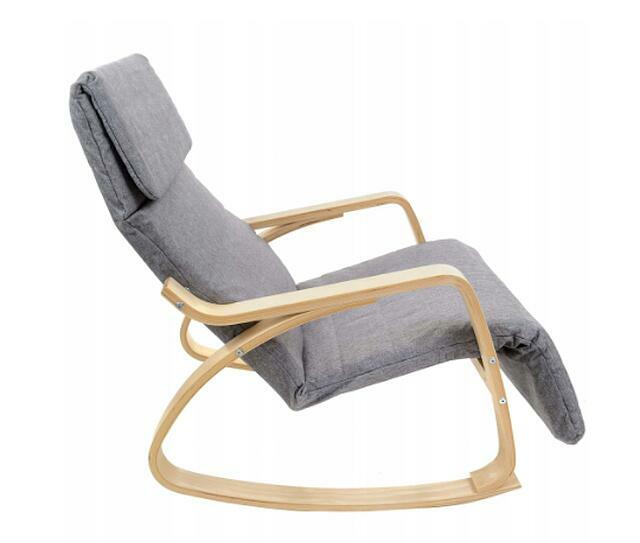 Fotel BUJANY 120 kg. Regulowany Podnóżek Krzesło Bujak