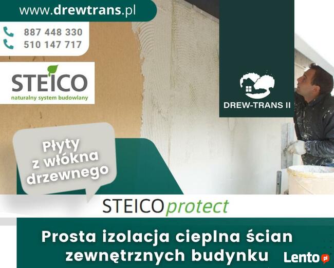 Elewacyjne płyty termoizolacyjne STEICO Protect Dry pod tynk