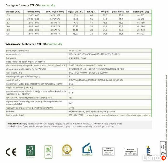 Izolacyjna płyta podpokryciowa, nakrokwiowa STEICO universal
