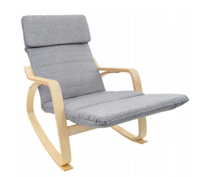 Fotel BUJANY 120 kg. Regulowany Podnóżek Krzesło Bujak