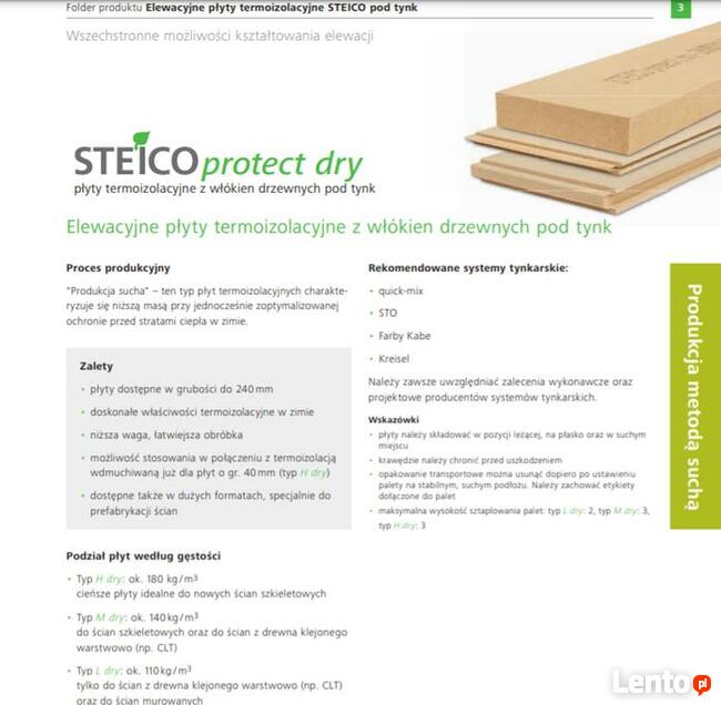 Elewacyjne płyty termoizolacyjne STEICO Protect Dry pod tynk