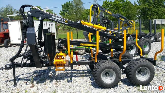 Przyczepa Leśna do drewna Country 3t Żuraw Dźwig 4.3 CHWYTAK