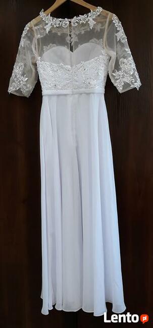 Biała sukienka z szyfonu 34/36