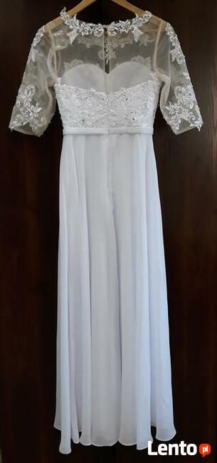 Biała sukienka z szyfonu 34/36