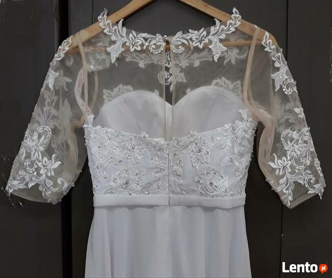 Biała sukienka z szyfonu 34/36