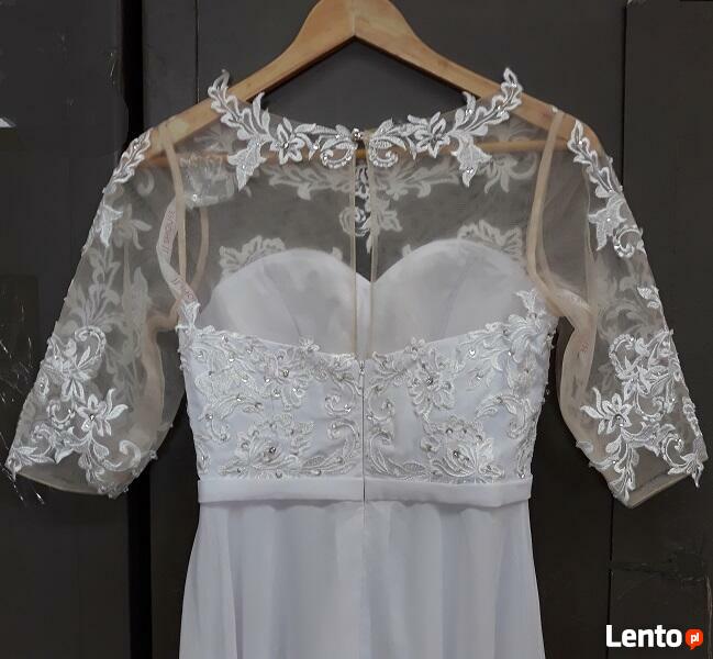 Biała sukienka z szyfonu 34/36