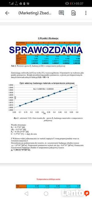 Sprawozdanie z doświadczenia - Studia cała Polska