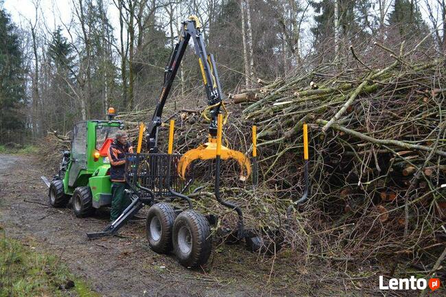 Przyczepa Leśna do drewna URSUS 3t Żuraw Dźwig 4,3 CHWYTAK