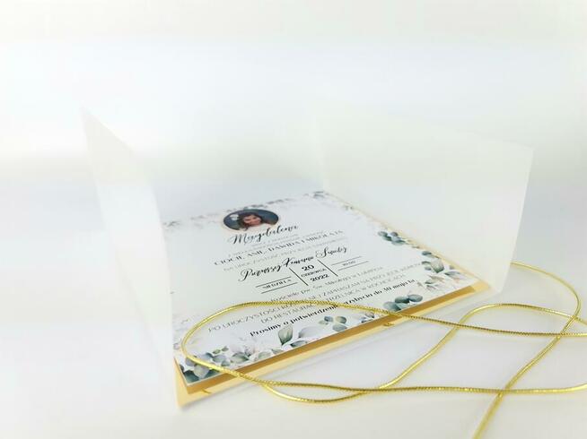 Zaproszenia na komunię ręcznie robione. Gold Collection Plus