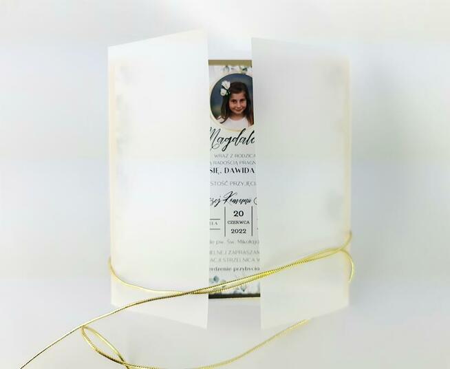 Zaproszenia na komunię ręcznie robione. Gold Collection Plus