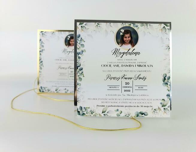 Zaproszenia na komunię ręcznie robione. Gold Collection Plus