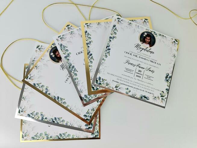 Zaproszenia na komunię ręcznie robione. Gold Collection Plus