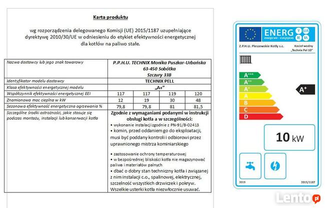 Kocioł Pleszewskie Kotły na pellet Technix SV200 15KW 130m2