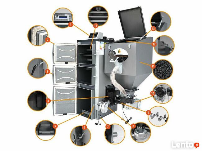 Kocioł Pleszewskie Kotły na pellet Technix SV200 10KW 60m2