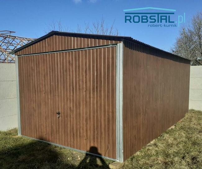 Garaż blaszany 3x6 Blacha Orzech-Montaż GRATIS