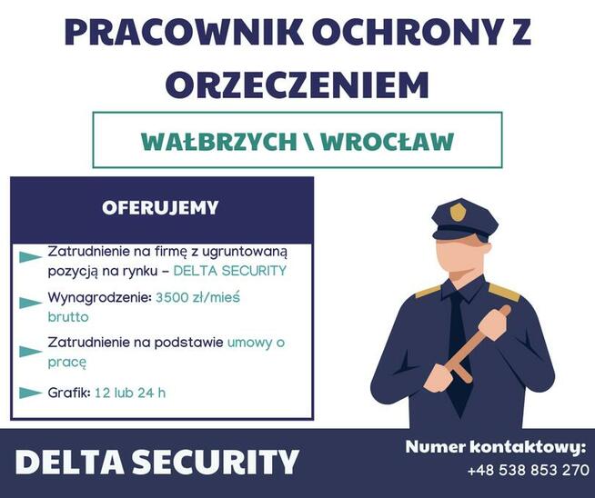 Pracownik ochrony z orzeczeniem - Wrocław - Wałbrzych