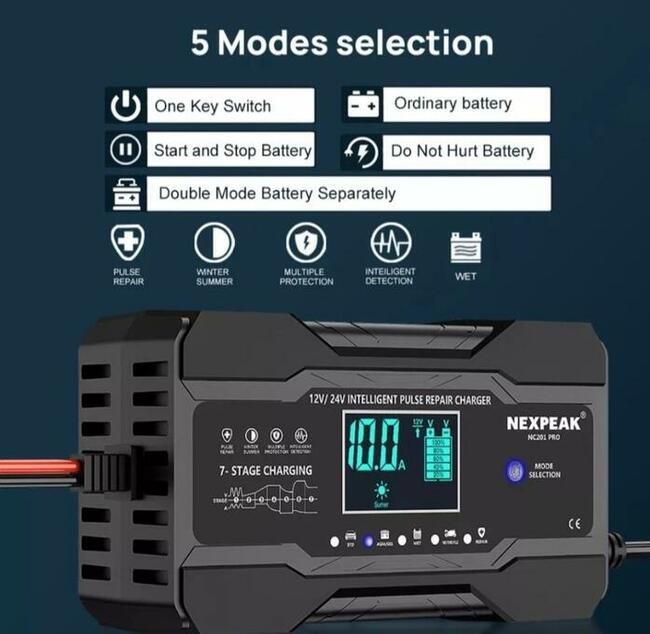 Prostownik ladowarka 10A automatyczny NOWY