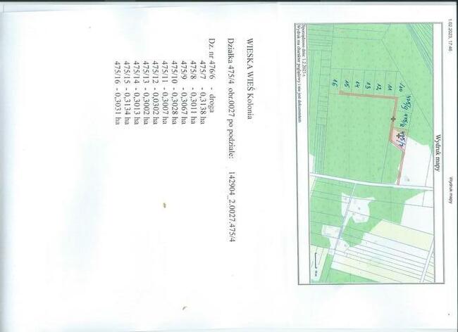 Sprzedam Działkę 3000m2 Wieska Wieś gm.Jabłonna Lacka