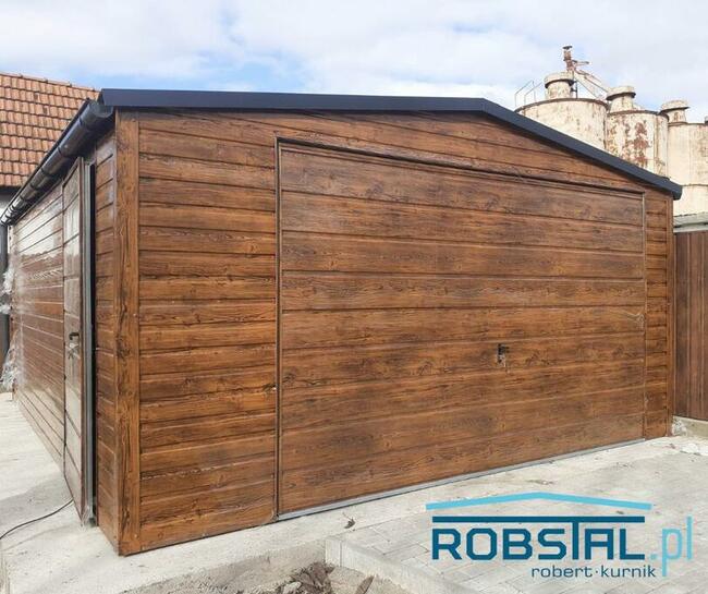 Garaż drewnopodobny 4,5x5,5 Brama uchylna AUTOMAT