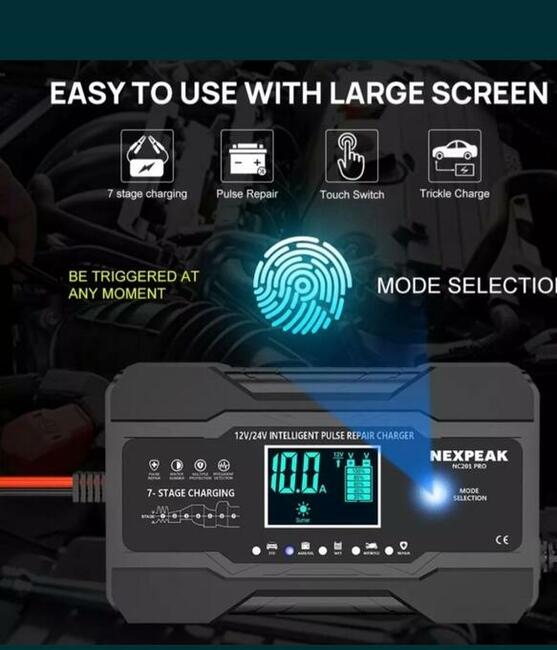 Prostownik ladowarka 10A automatyczny NOWY
