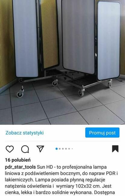 Lampa liniowa do napraw PDR i lakierniczych