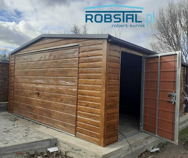 Garaż drewnopodobny 4,5x5,5 Brama uchylna AUTOMAT