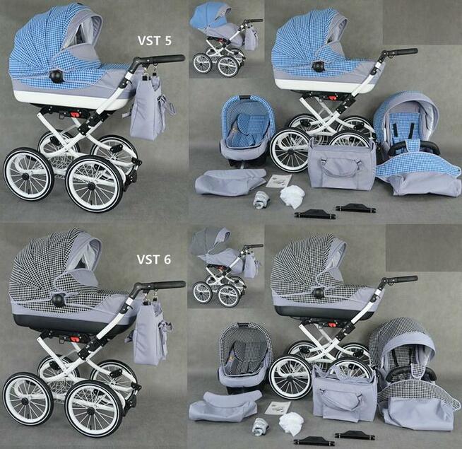 NOWY Wózek Dziecięcy VIKO Retro Chrom zestaw 3w1 Fotelik +