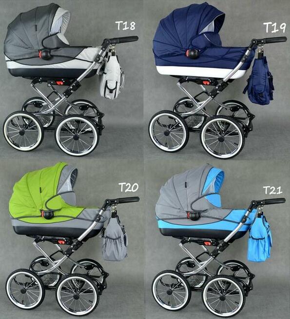 NOWY Wózek Dziecięcy VIKO Retro Chrom zestaw 3w1 Fotelik +